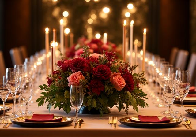 Elegant London wedding table arrangement
