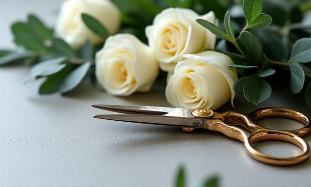 Close-up of elegant dried and fresh flowers on a desk