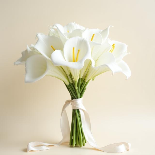 Chic monofloral bouquet of white Lilies
